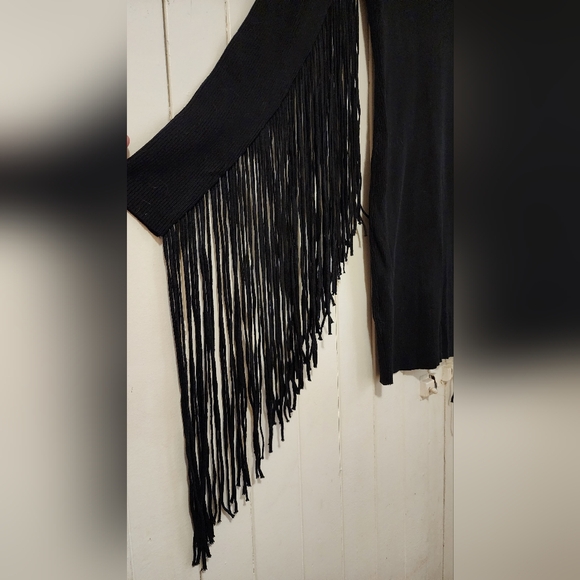 Sexy Black Rock & Roll Bodycon Dress with Fringe - Size XL - Perfection! - Picture 9 of 10